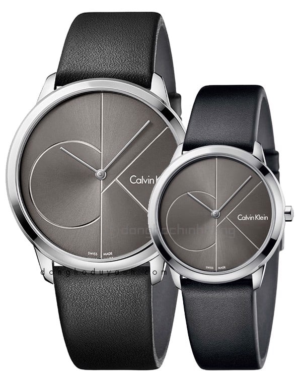 Calvin Klein Minimal Grey Dial Black Leather Strap Watch for Men - K3M221C3 Buy Now By Calvin Klein