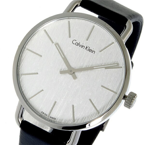Calvin Klein Minimalist White Dial Black Leather Strap Watch for Men - K3M211C6 Buy Now By Calvin Klein
