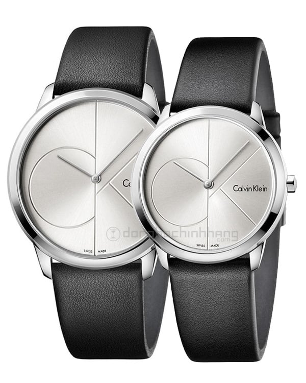 Calvin Klein Minimal Silver Dial Black Leather Strap Watch for Men - K3M221CY Buy Now By Calvin Klein