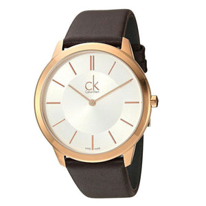 Calvin Klein Minimal White Dial Brown Leather Strap Watch for Men - K3M216G6 Buy Now By Calvin Klein