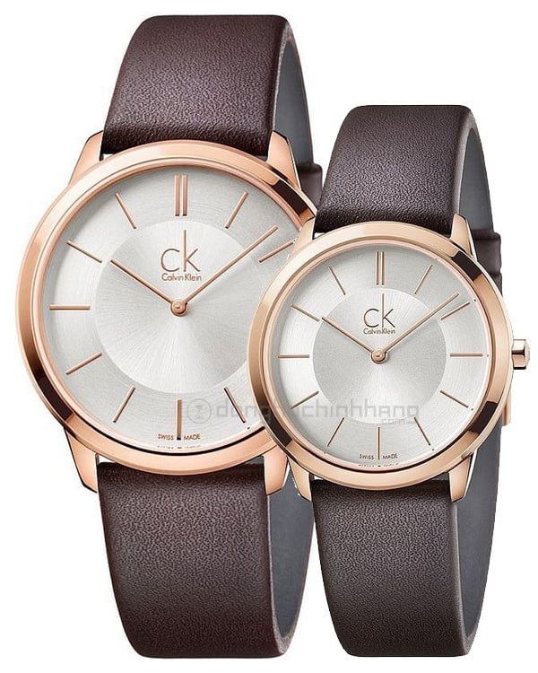 Calvin Klein Minimal White Dial Brown Leather Strap Watch for Women - K3M226G6 Buy Now By Calvin Klein