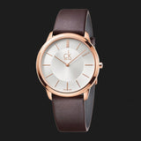 Calvin Klein Minimal White Dial Brown Leather Strap Watch for Men - K3M216G6 Buy Now By Calvin Klein