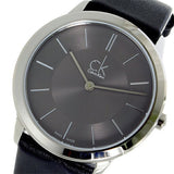 Calvin Klein Minimal Grey Dial Black Leather Strap Watch for Men - K3M221C4 Buy Now By Calvin Klein
