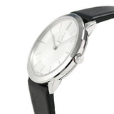 Calvin Klein Minimal Silver Dial Black Leather Strap Watch for Women - K3M221C6 Buy Now By Calvin Klein