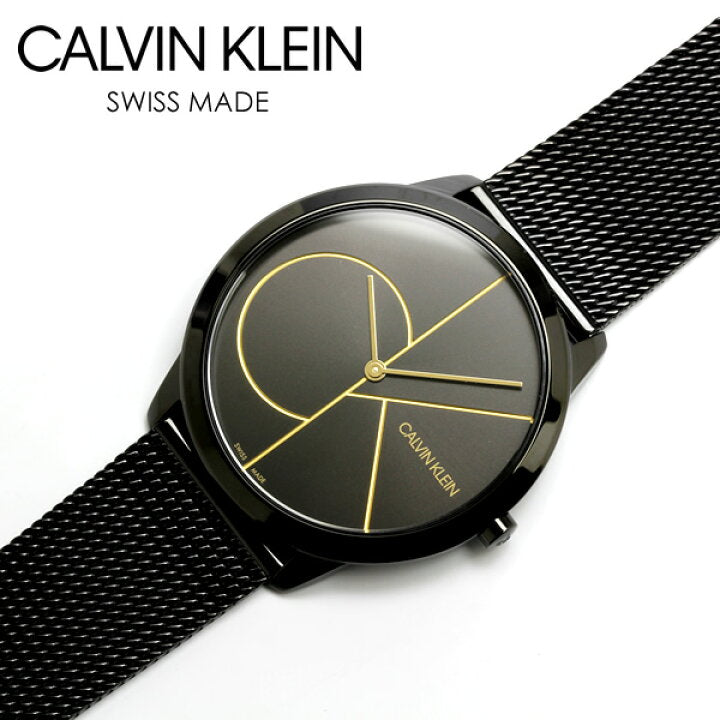 Calvin Klein Minimal Black Dial Black Mesh Bracelet Watch for Women - K3M224X1 Buy Now By Calvin Klein