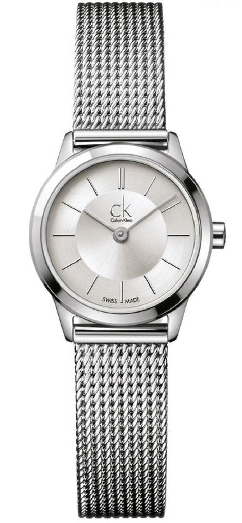 Calvin Klein Minimal White Dial Silver Mesh Bracelet Watch for Women - K3M23126 Buy Now By Calvin Klein