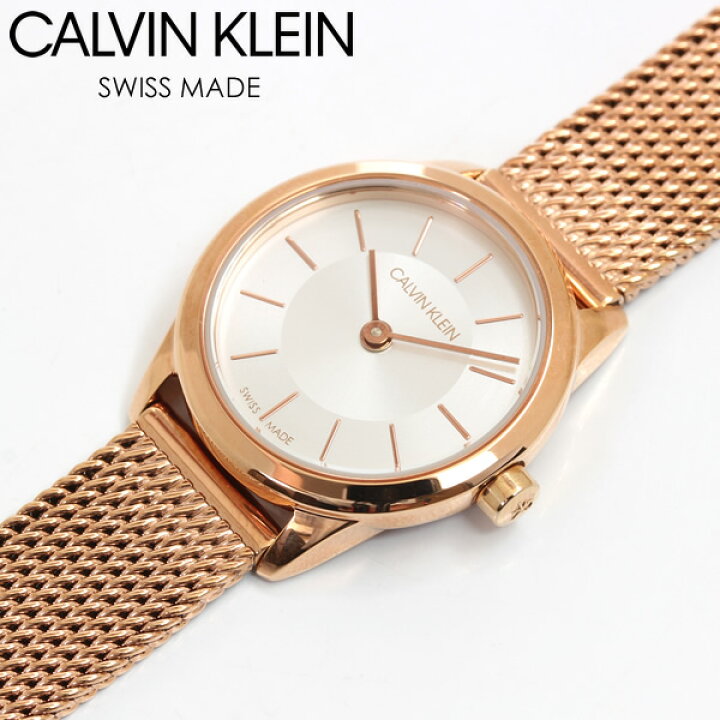 Calvin Klein Minimal White Dial Rose Gold Mesh Bracelet Watch for Women - K3M23626 Buy Now By Calvin Klein