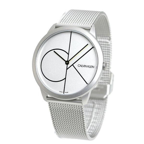 Calvin Klein Minimal White Dial Silver Mesh Bracelet Watch for Men - K3M5115X Buy Now By Calvin Klein