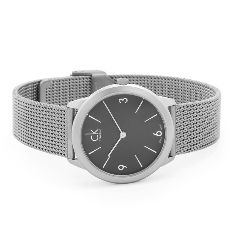 Calvin Klein Minimal Grey Dial Silver Mesh Bracelet Watch for Men - K3M52154 Buy Now By Calvin Klein