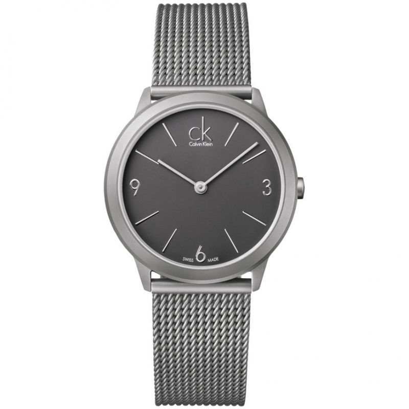 Calvin Klein Minimal Grey Dial Silver Mesh Bracelet Watch for Men - K3M52154 Buy Now By Calvin Klein