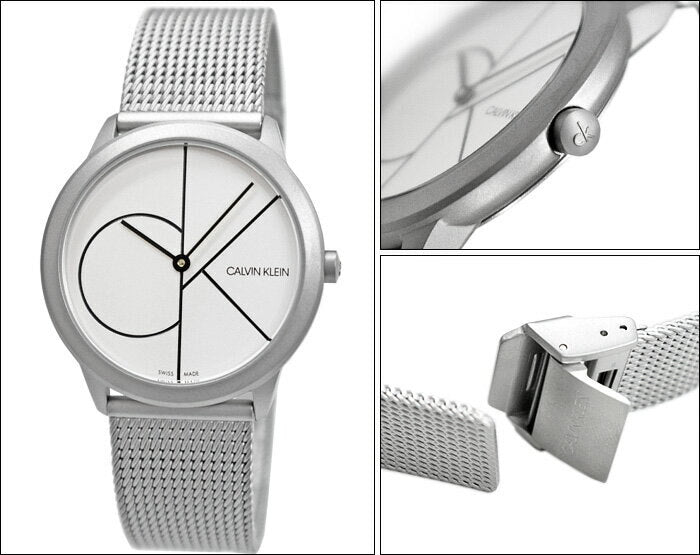 Calvin Klein Minimal White Dial Silver Mesh Bracelet Watch for Women - K3M5215X Buy Now By Calvin Klein