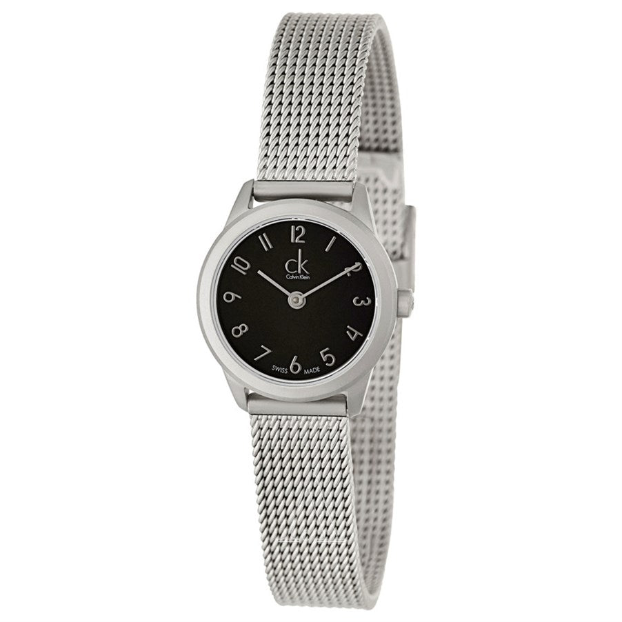Calvin Klein Minimal Black Dial Silver Mesh Bracelet Watch for Women - K3M53151 Buy Now By Calvin Klein