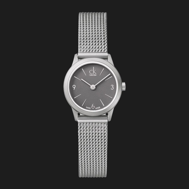 Calvin Klein Minimal Grey Dial Silver Mesh Bracelet Watch for Women - K3M53154 Buy Now By Calvin Klein