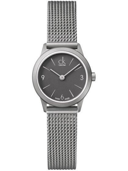 Calvin Klein Minimal Grey Dial Silver Mesh Bracelet Watch for Women - K3M53154 Buy Now By Calvin Klein
