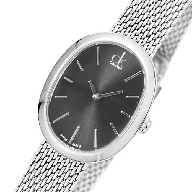 Calvin Klein Incentive Black Dial Silver Mesh Bracelet Watch for Women - K3P23121 Buy Now By Calvin Klein