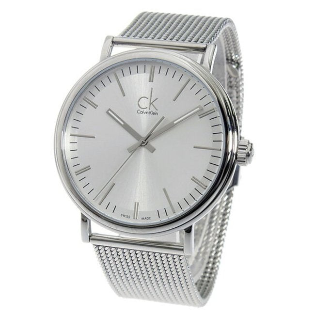 Calvin Klein Surround Silver Dial Silver Mesh Bracelet Watch for Men - K3W21126 Buy Now By Calvin Klein