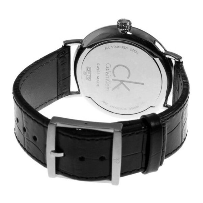 Calvin Klein Surround Silver Dial Black Leather Strap Watch for Men - K3W211C6 Buy Now By Calvin Klein