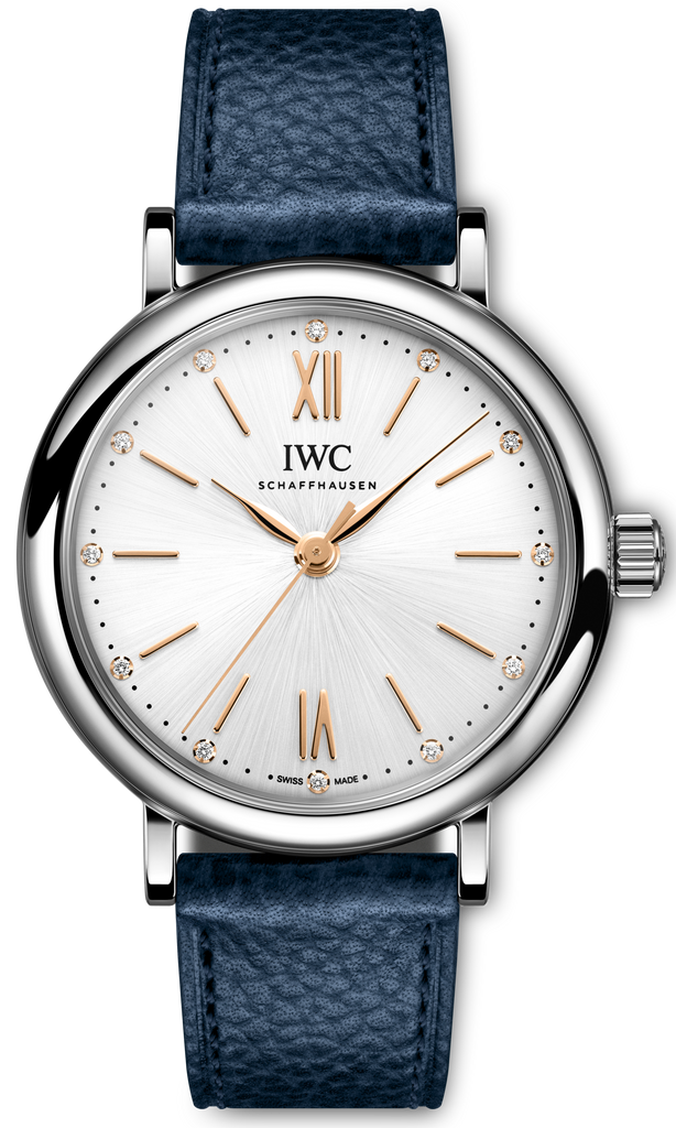 IWC Portofino Automatic Silver Dial Blue Leather Strap Watch for Women - IW357411 Buy Now By IWC