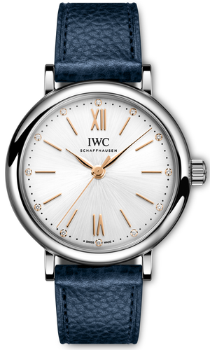 IWC Portofino Automatic Silver Dial Blue Leather Strap Watch for Women - IW357411 Buy Now By IWC