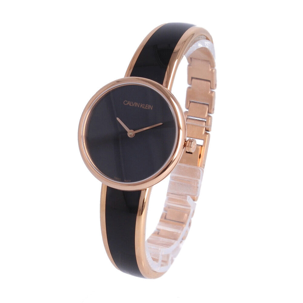 Calvin Klein Seduce Black Dial Two Tone Steel Strap Watch for Women - K4E2N611 Buy Now By Calvin Klein
