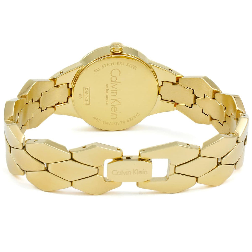 Calvin Klein Snake Silver Dial Yellow Gold Steel Strap Watch For Women - K6E23546 Buy Now By Calvin Klein