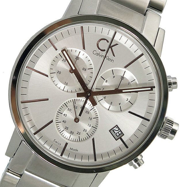 Calvin Klein Post Minimal White Dial Silver Steel Strap Watch for Men - K7627126 Buy Now By Calvin Klein