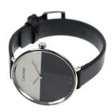 Calvin Klein Rise White Grey Dial Black Leather Strap Watch for Women - K7A231C3 Buy Now By Calvin Klein