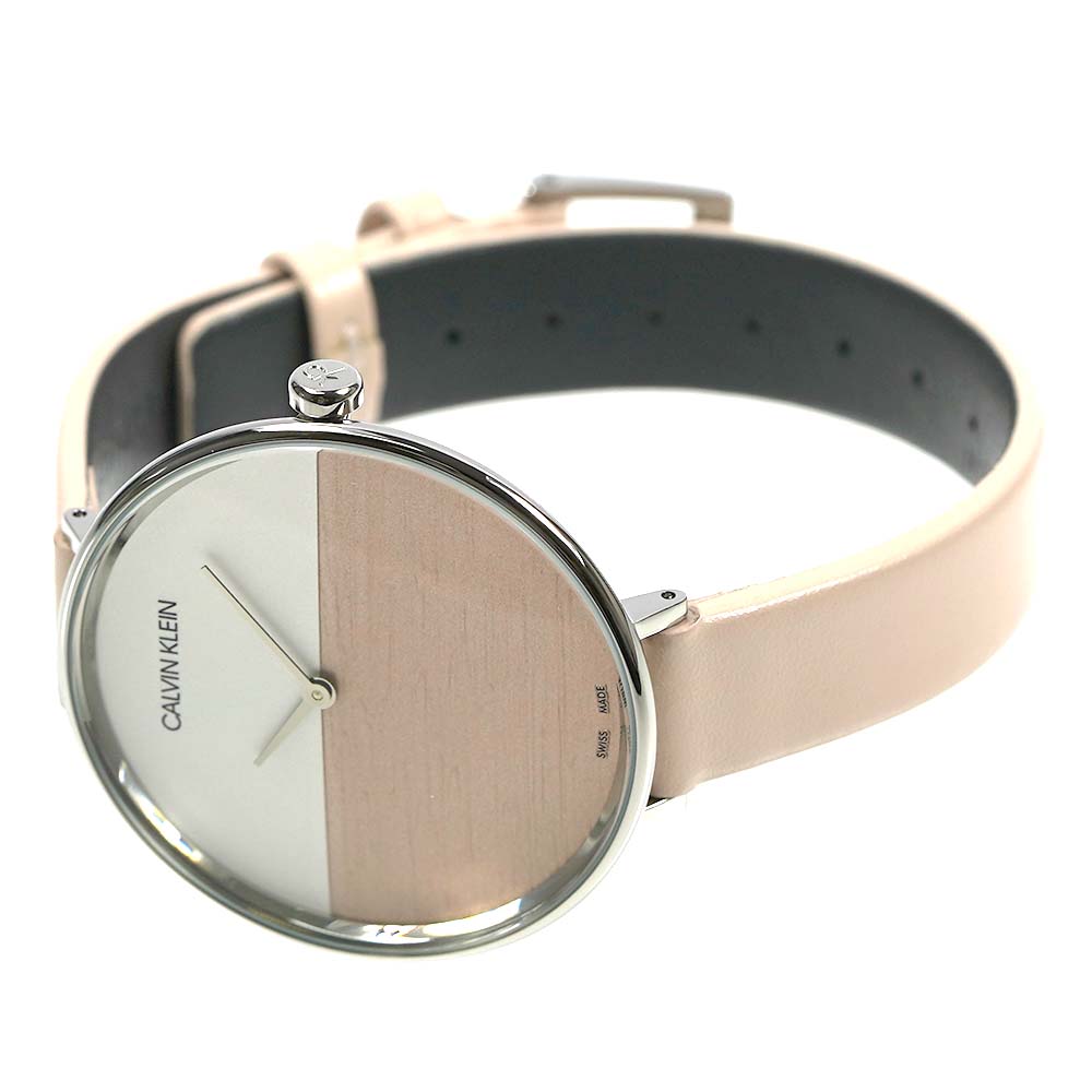 Calvin Klein Rise White Beige Dial Beige Leather Strap Watch for Women - K7A231XH Buy Now By Calvin Klein
