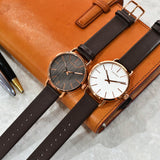 Calvin Klein Even White Dial Brown Leather Strap Watch for Women - K7B236G6 Buy Now By Calvin Klein