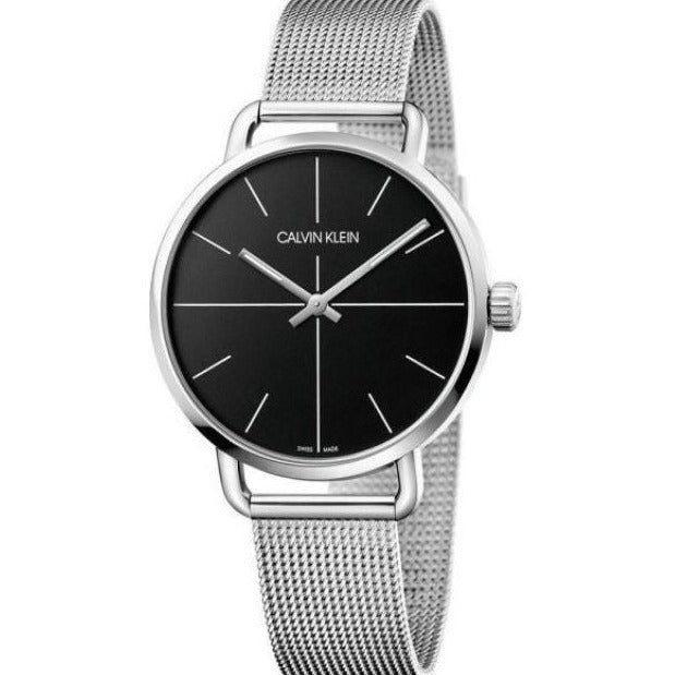 Calvin Klein Even Black Dial Silver Mesh Bracelet Watch for Women - K7B21121 Buy Now By Calvin Klein