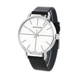 Calvin Klein Even Silver Dial Black Leather Strap Watch for Men - K7B211CY Buy Now By Calvin Klein
