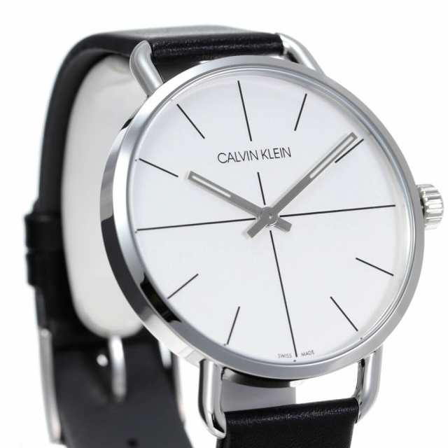 Calvin Klein Even Silver Dial Black Leather Strap Watch for Men - K7B211CY Buy Now By Calvin Klein