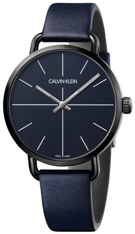 Calvin Klein Even Blue Dial Blue Leather Strap Watch for Men - K7B214VN Buy Now By Calvin Klein