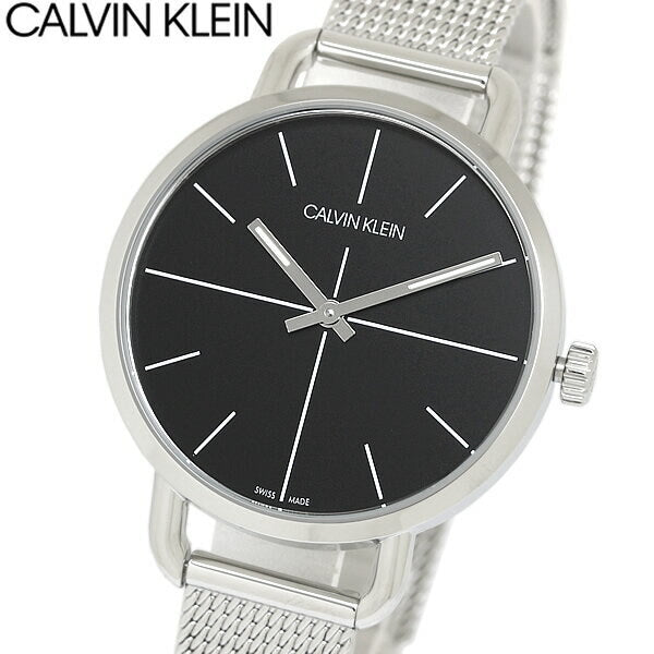 Calvin Klein Even Black Dial Silver Mesh Bracelet Watch for Women - K7B23121 Buy Now By Calvin Klein