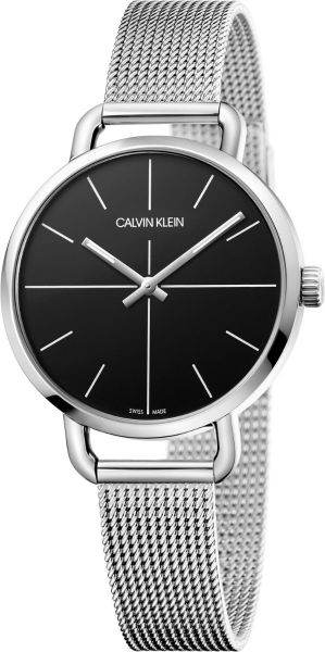 Calvin Klein Even Black Dial Silver Mesh Bracelet Watch for Women - K7B23121 Buy Now By Calvin Klein