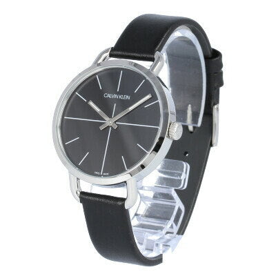 Calvin Klein Even Black Dial Black Leather Strap Watch for Women - K7B231CZ Buy Now By Calvin Klein