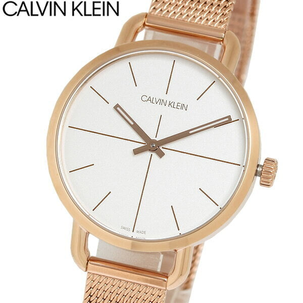 Calvin Klein Even White Dial Rose Gold Mesh Bracelet Watch for Women - K7B23626 Buy Now By Calvin Klein
