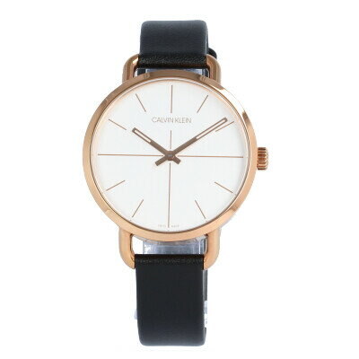 Calvin Klein Even White Dial Black Leather Strap Watch for Women - K7B236C6 Buy Now By Calvin Klein