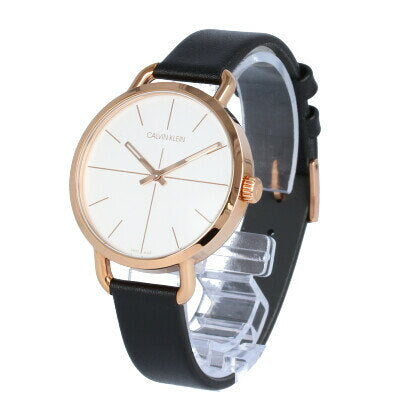 Calvin Klein Even White Dial Black Leather Strap Watch for Women - K7B236C6 Buy Now By Calvin Klein