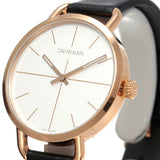 Calvin Klein Even White Dial Black Leather Strap Watch for Women - K7B236C6 Buy Now By Calvin Klein