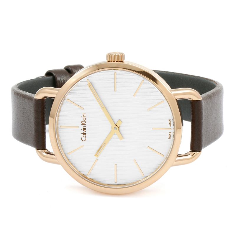 Calvin Klein Even White Dial Brown Leather Strap Watch for Women - K7B236G6 Buy Now By Calvin Klein