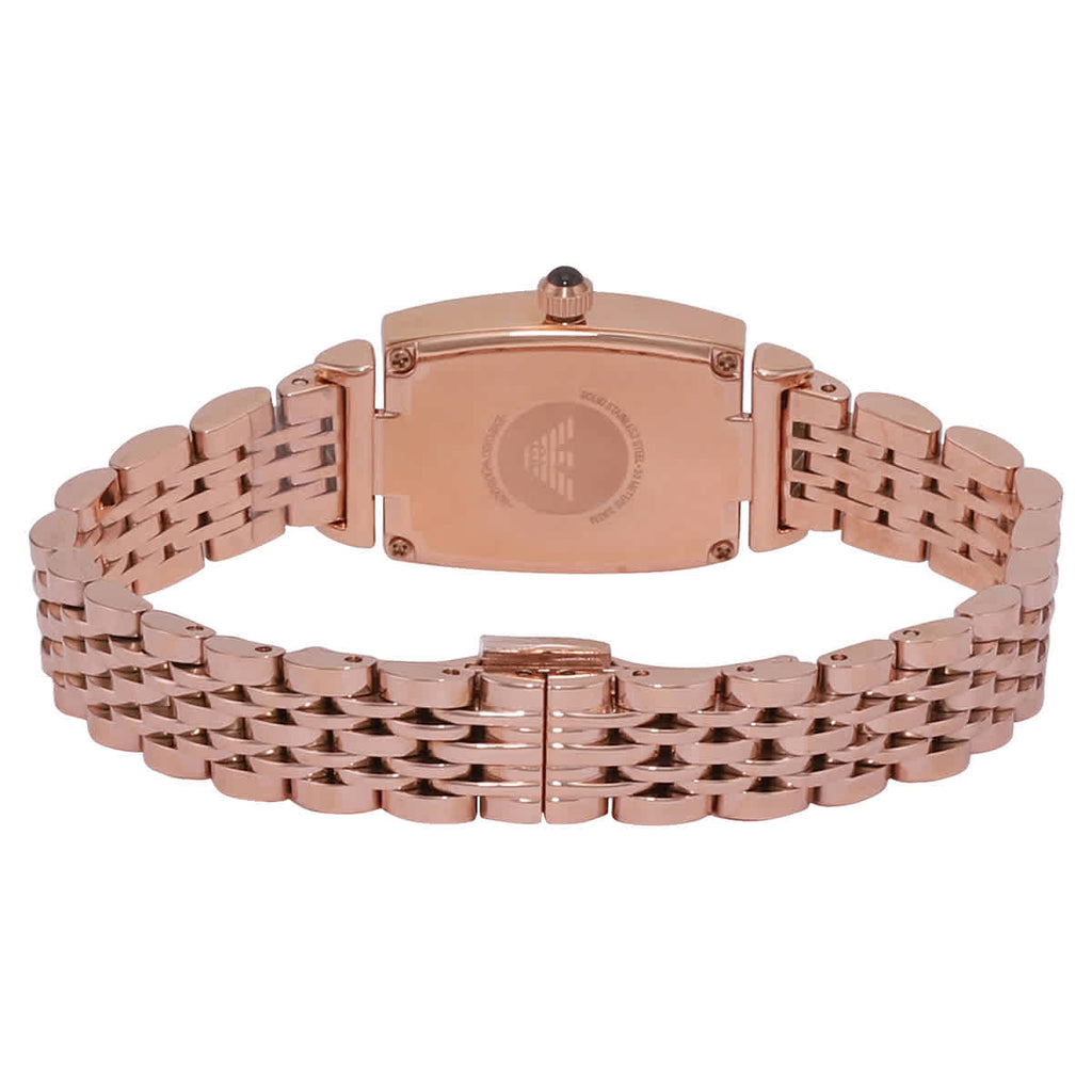 Emporio Armani Gianni T-Bar Analog Crystal Brown Dial Rose Gold Steel Strap Watch For Women - AR11407 Buy Now By Emporio Armani