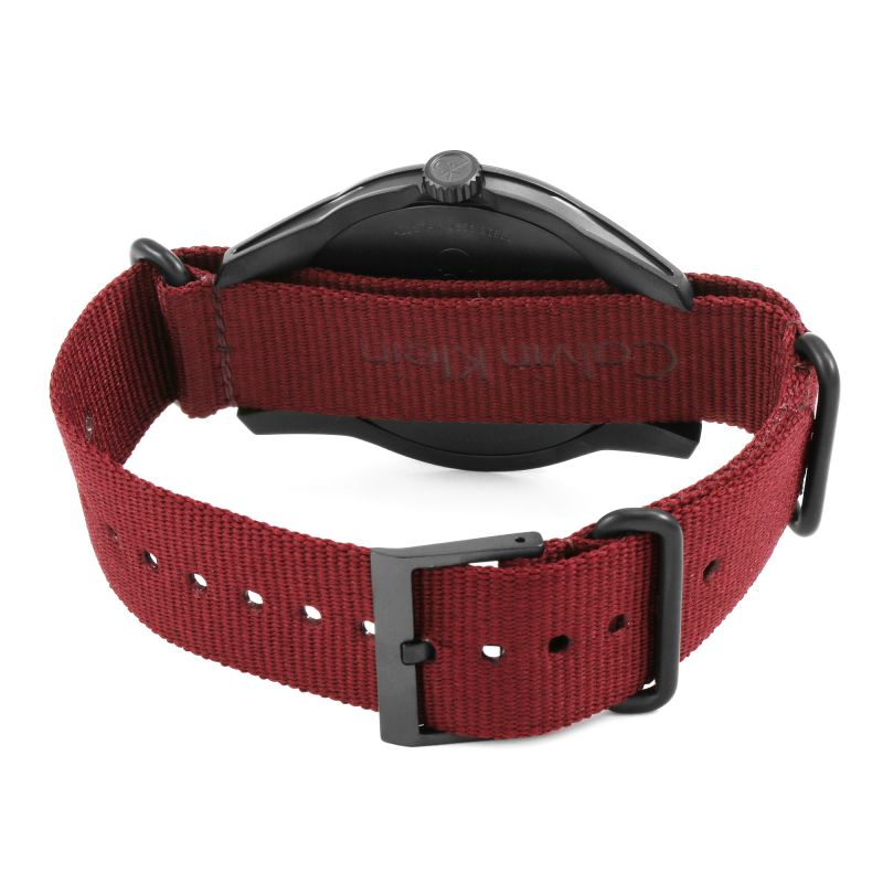 Calvin Klein Tone Maroon Dial Maroon NATO Strap Watch for Men - K7K514UP Buy Now By Calvin Klein