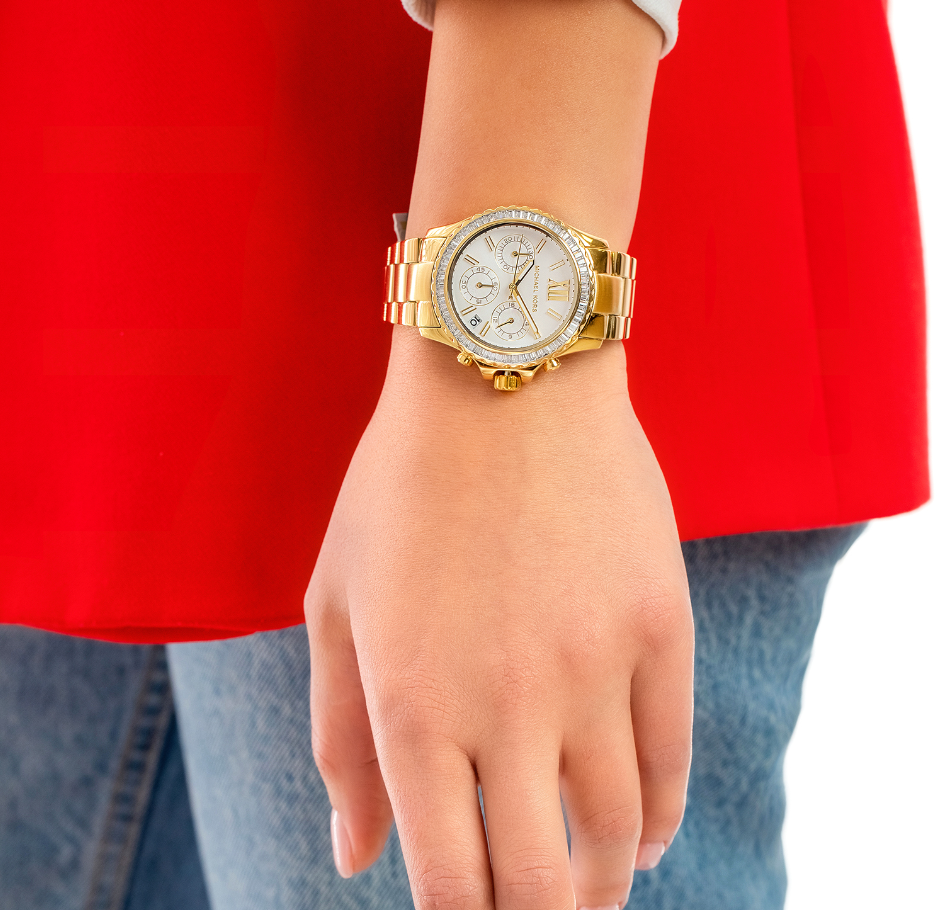 Michael Kors Everest Chronograph White Dial Gold Steel Strap Watch For Women - MK7212 Buy Now By Michael Kors