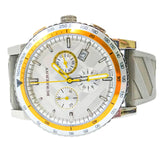 Burberry Belt Chronograph Silver Dial Brown Rubber Strap Watch For Men - BU9811 Buy Now By Burberry
