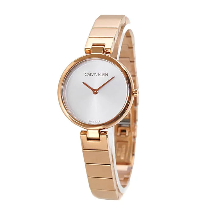 Calvin Klein Authentic White Dial Rose Gold Steel Strap Watch for Women - K8G23646 Buy Now By Calvin Klein