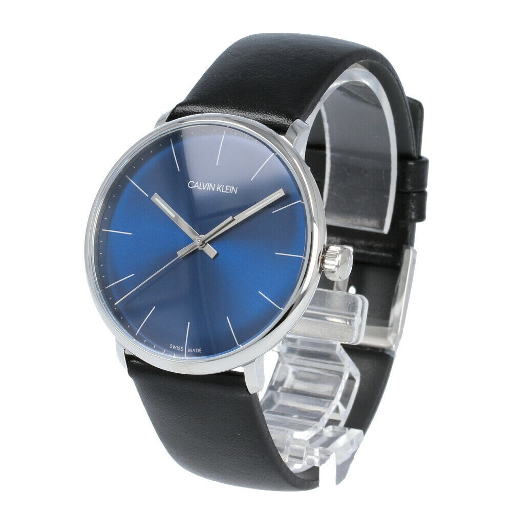 Calvin Klein High Noon Quartz Blue Dial Black Leather Strap Watch for Men - K8M211CN Buy Now By Calvin Klein