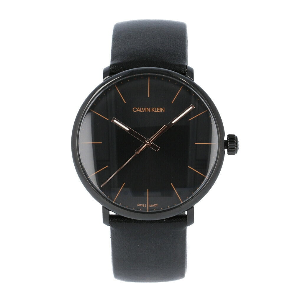 Calvin Klein High Noon Quartz Black Dial Black Leather Strap Watch for Men - K8M214CB Buy Now By Calvin Klein
