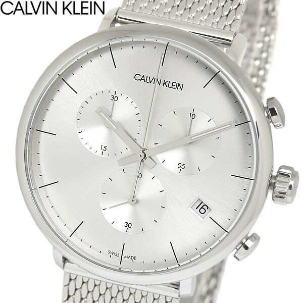 Calvin Klein High Noon Silver Dial Silver Mesh Bracelet Watch for Men - K8M27126 Buy Now By Calvin Klein