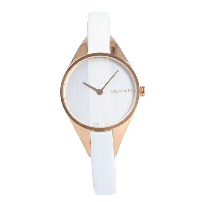 Calvin Klein Rebel White Grey Dial White Leather Strap Watch for Women - K8P236L6 Buy Now By Calvin Klein